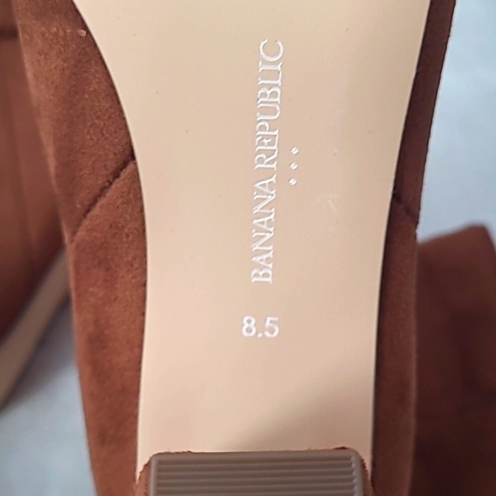 Banana Republic Womens 8.5 Vegan Suede Leather Slouchy Boot Brown Preppy Boho - Picture 13 of 15